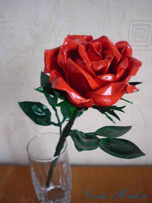 Розы из пластиковых ложек своими руками. Мастер-класс с пошаговым фото. Роза из пластиковых ложек