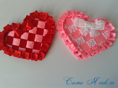 Сердце из лент своими руками