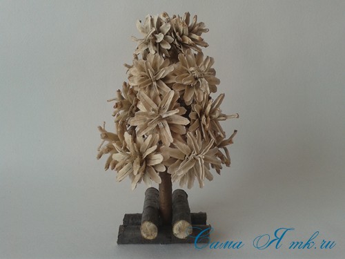 Елка домик из шишек поделка