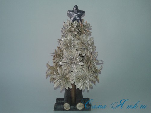 Елка домик из шишек поделка